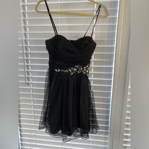 Black dress with glitter and gem detail